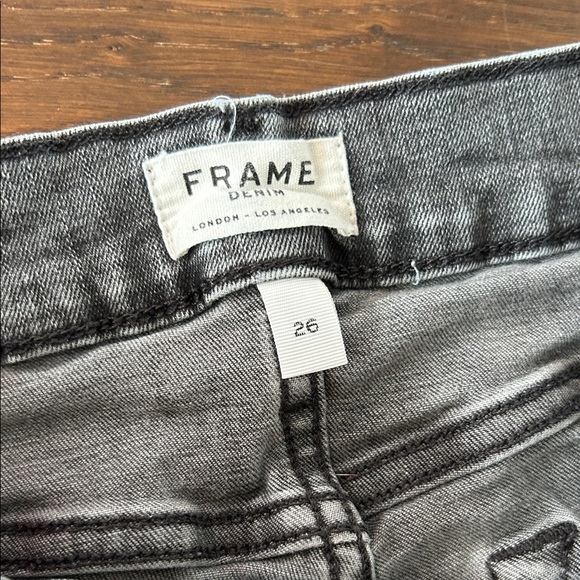 FRAME LE HIGH FLARE GRAY JEANS sz 26 - Picture 7 of 9
